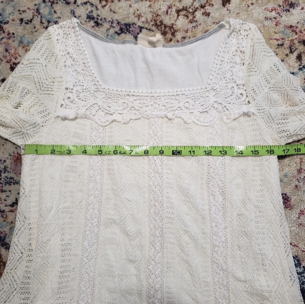Anthropologie Meadow Rue Crochet Stretch Lace Blouse Top Size Medium